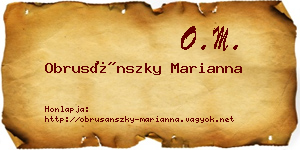 Obrusánszky Marianna névjegykártya