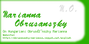 marianna obrusanszky business card